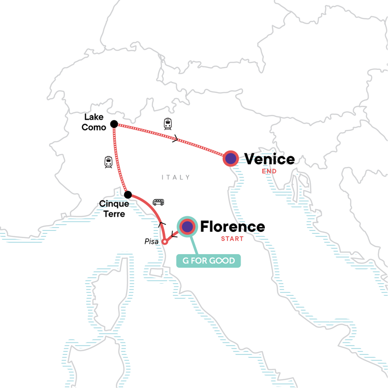 Map of the route for Solo-ish Italy