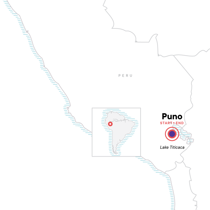 Map of the route for Puno & Lake Titicaca Independent Adventure