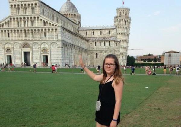 It's hard to get that holding-up-the-tower angle just right