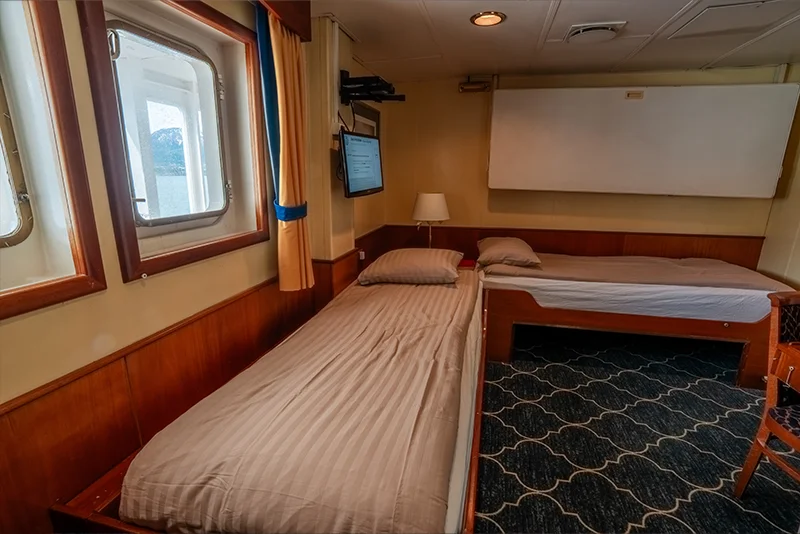 Superior/Upper Deck Twin Cabins on Antarctica Expedition Ship