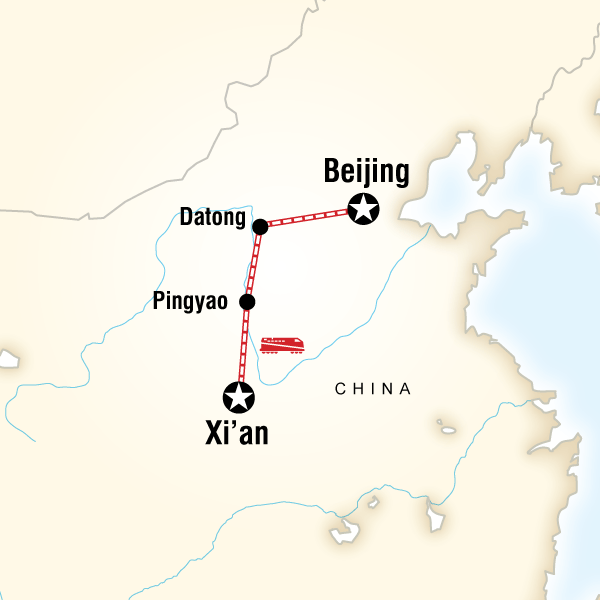 Map of Classic Xi'an to Beijing Adventure