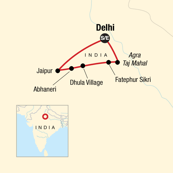 TailorMade India: Delhi, Rajasthan, and Jaipur Map