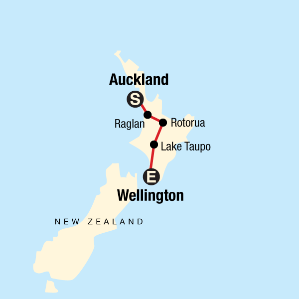 New Zealand: Best of the North Island map