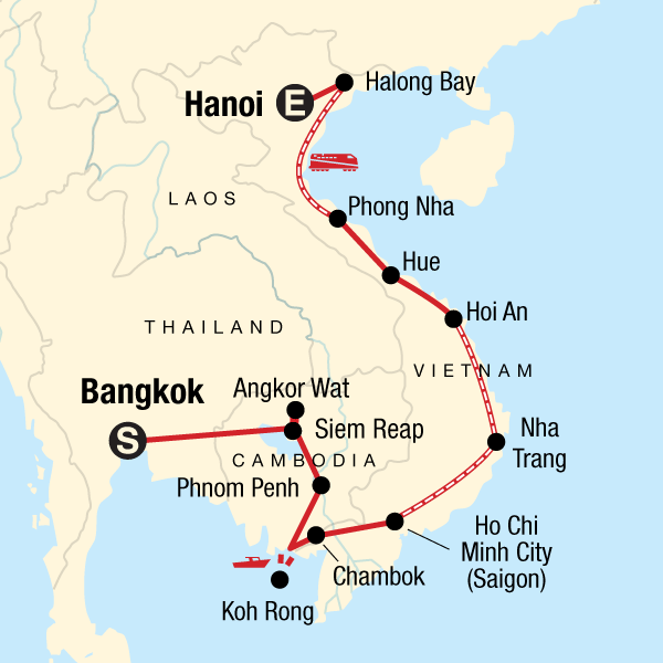 Cambodia & Vietnam: Bonfires & Banh Mi map