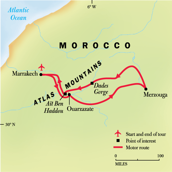 Morocco Family Journey: Ancient Souks to the Sahara map