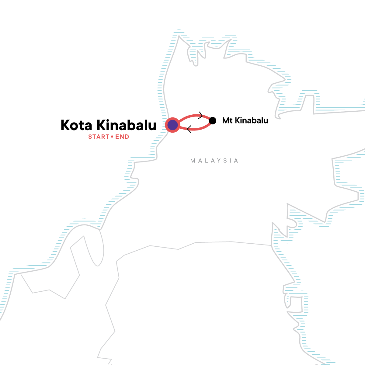 Tour Map tourhub | G Adventures | Trek Mt Kinabalu | Tour Map