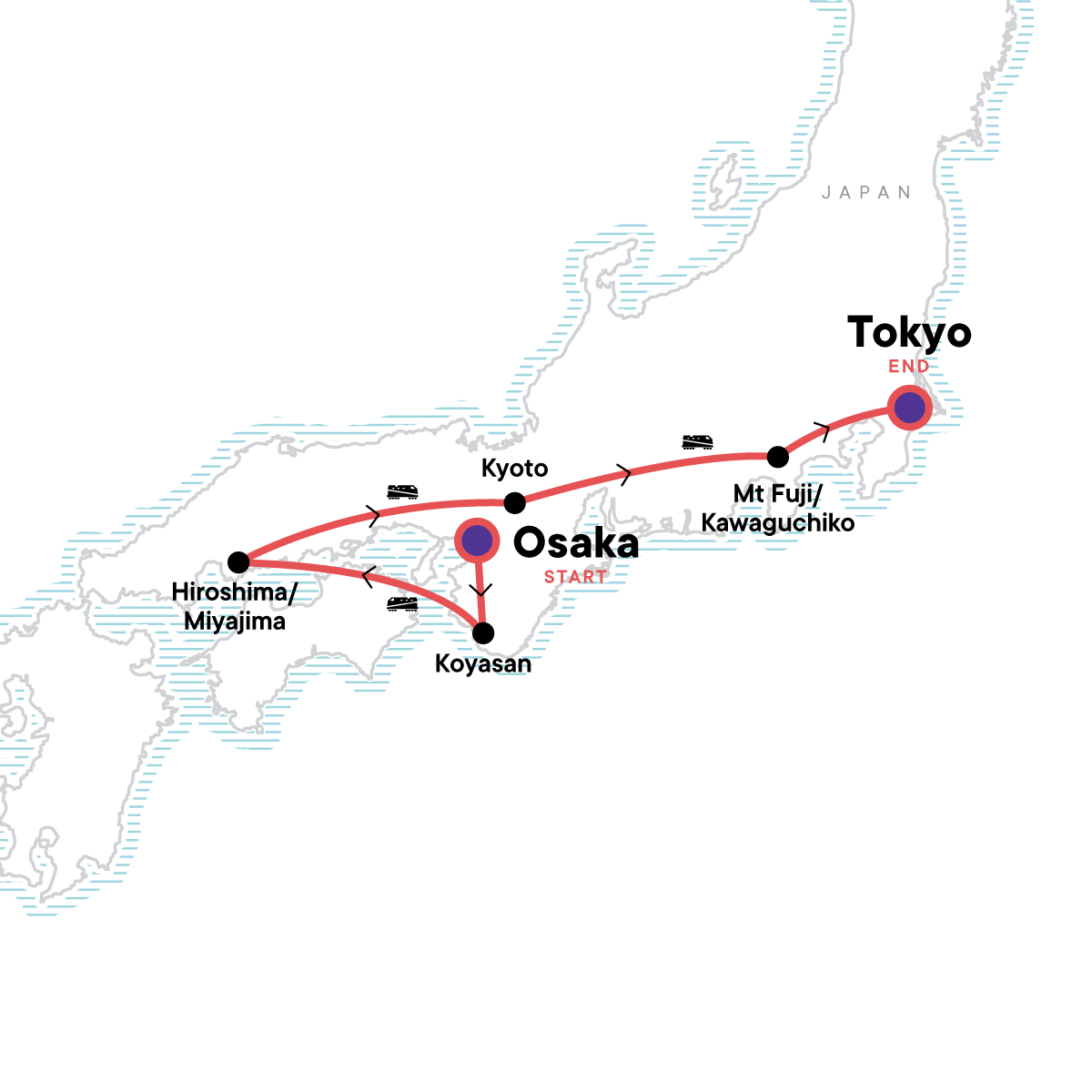 Japan Express Osaka To Tokyo   Classic AJJR Map 2021 EN 61dd04a 