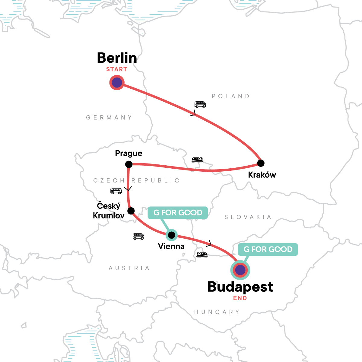 tourhub | G Adventures | The Best of Eastern Europe | Tour Map