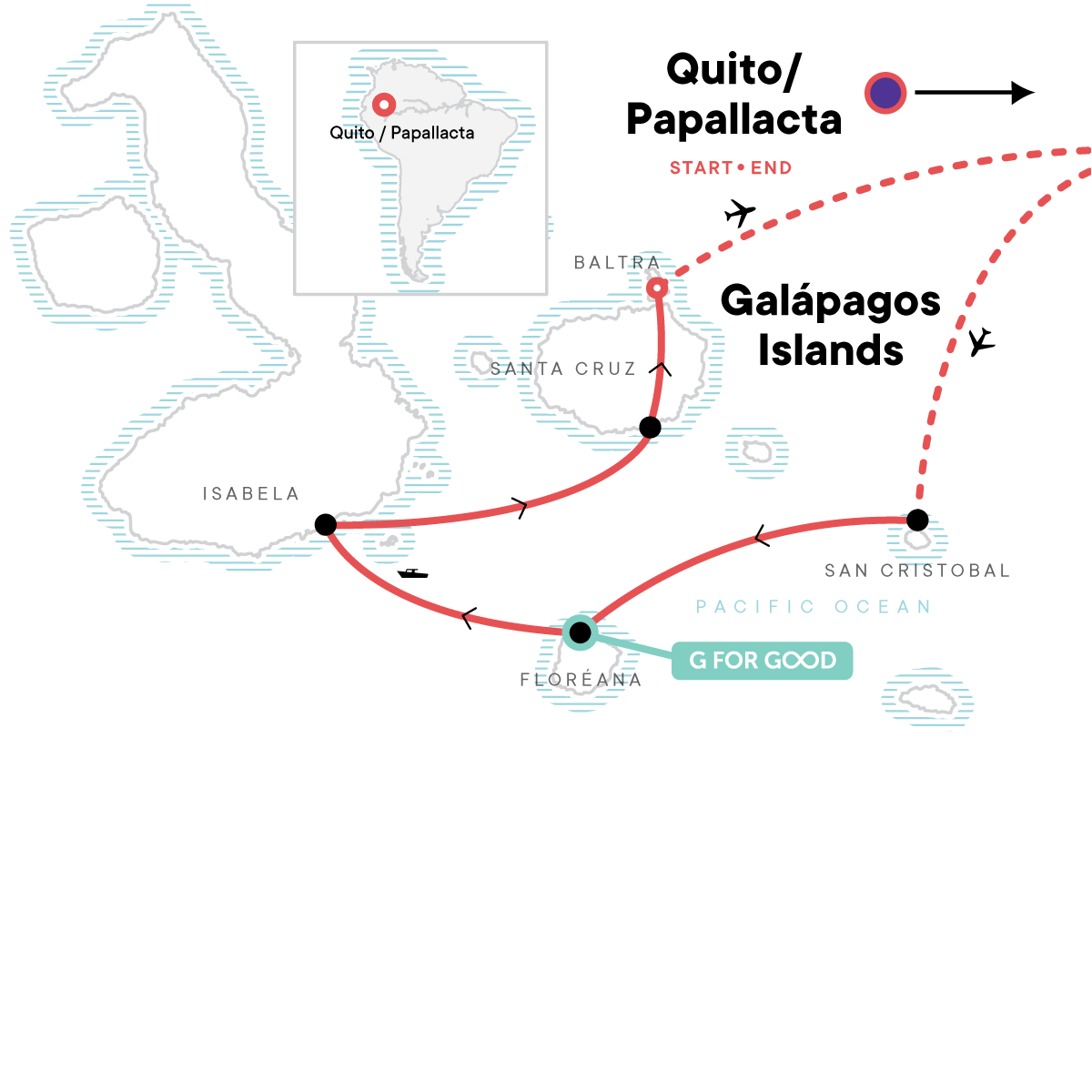 tourhub | G Adventures | Upgraded Land Galapagos | Tour Map