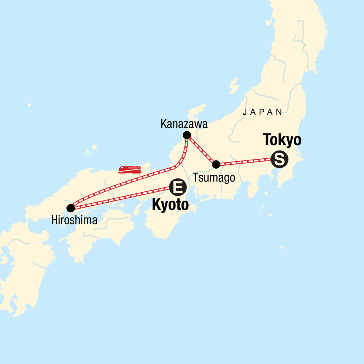 tourhub | G Adventures | Iconic Japan | Tour Map