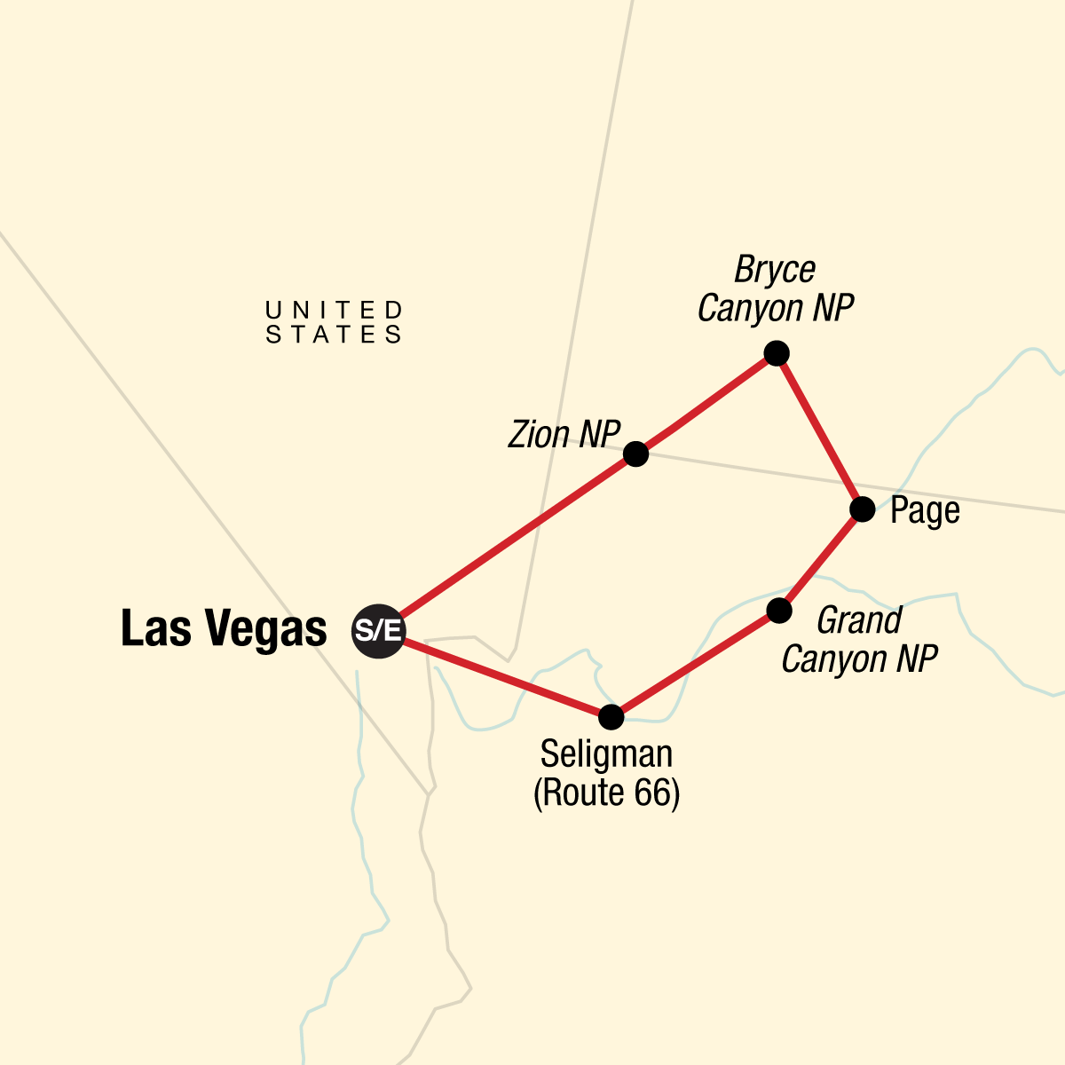 Journeys: Discover American Canyonlands Itinerary Map