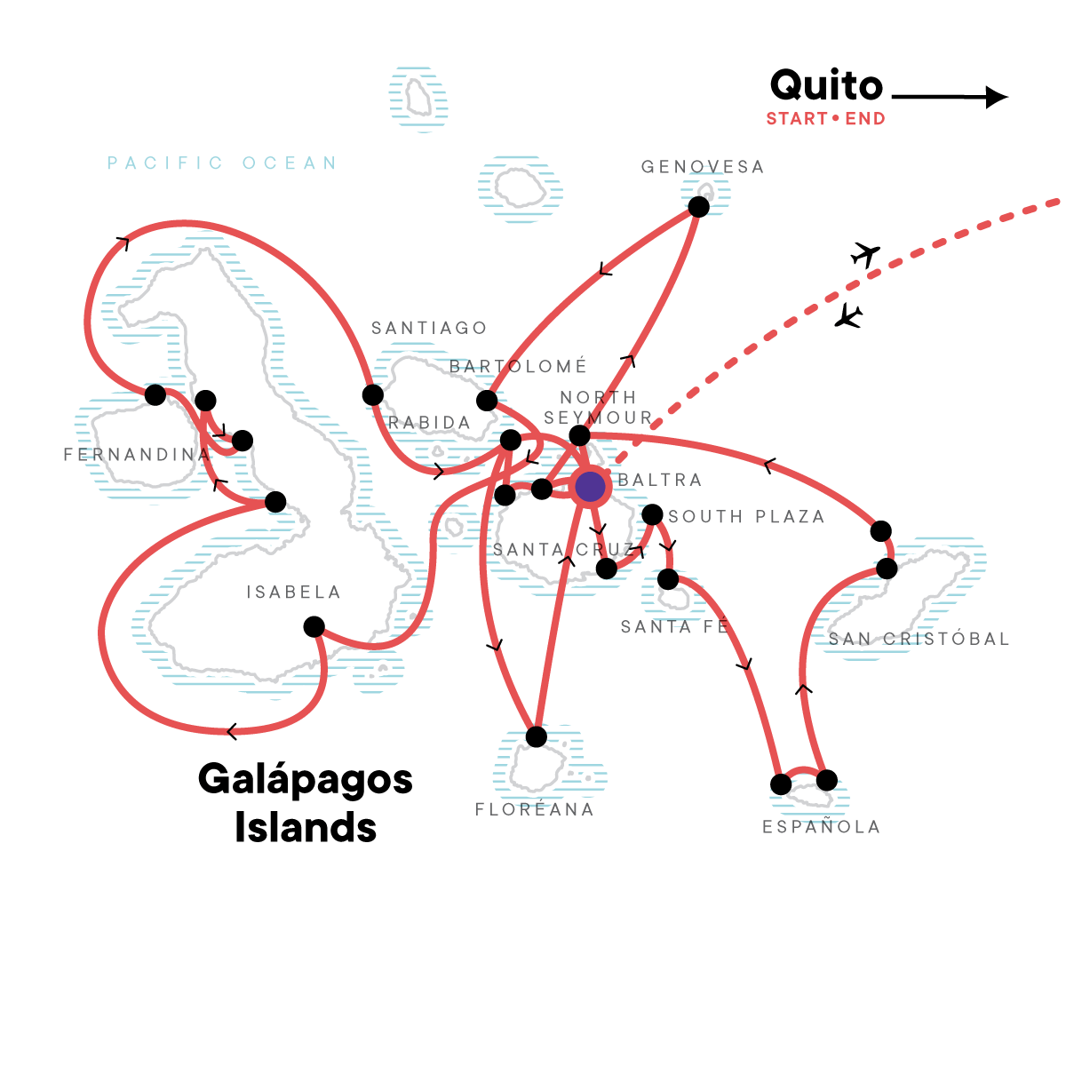 tourhub | G Adventures | Complete Galápagos - Yolita | Tour Map