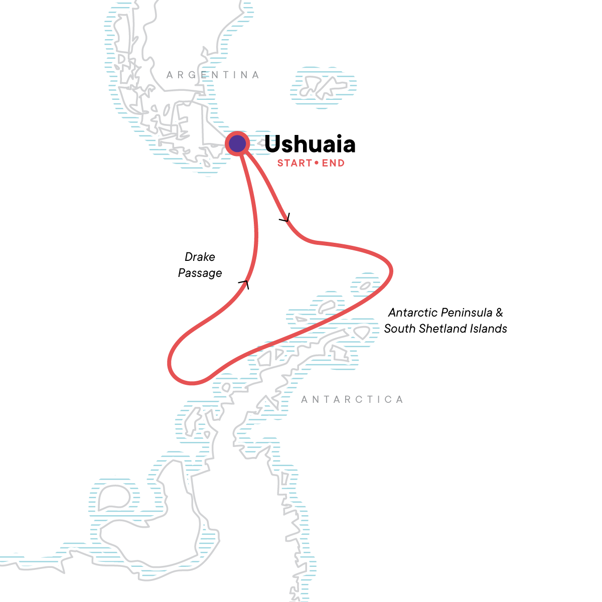 tourhub | G Adventures | Antarctica Classic | Tour Map