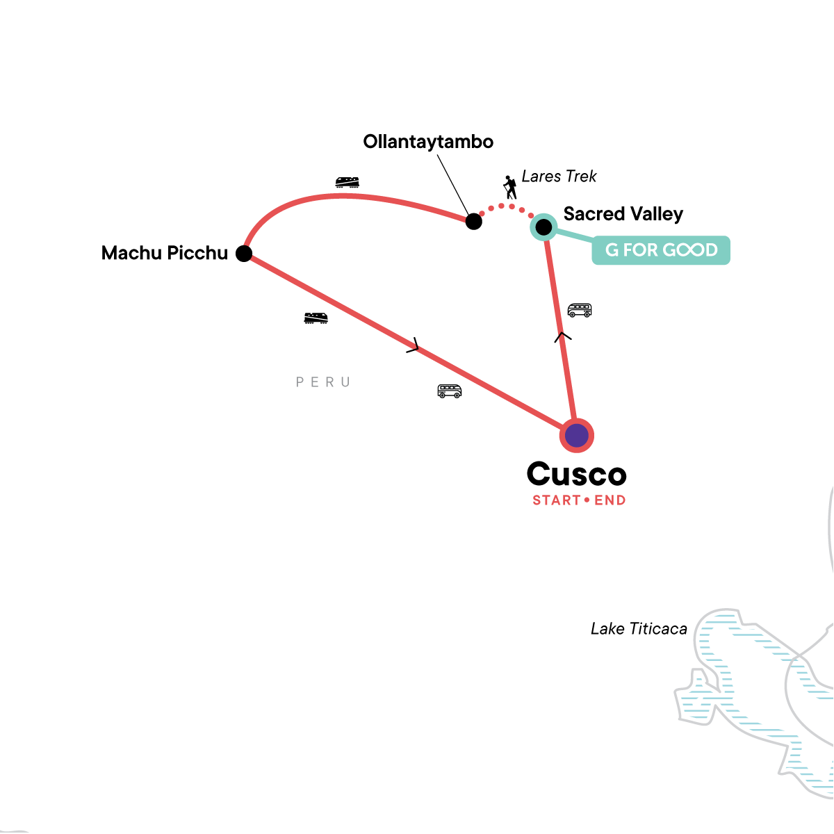 Map of Trekking the Inca Trail: 4D/3N
