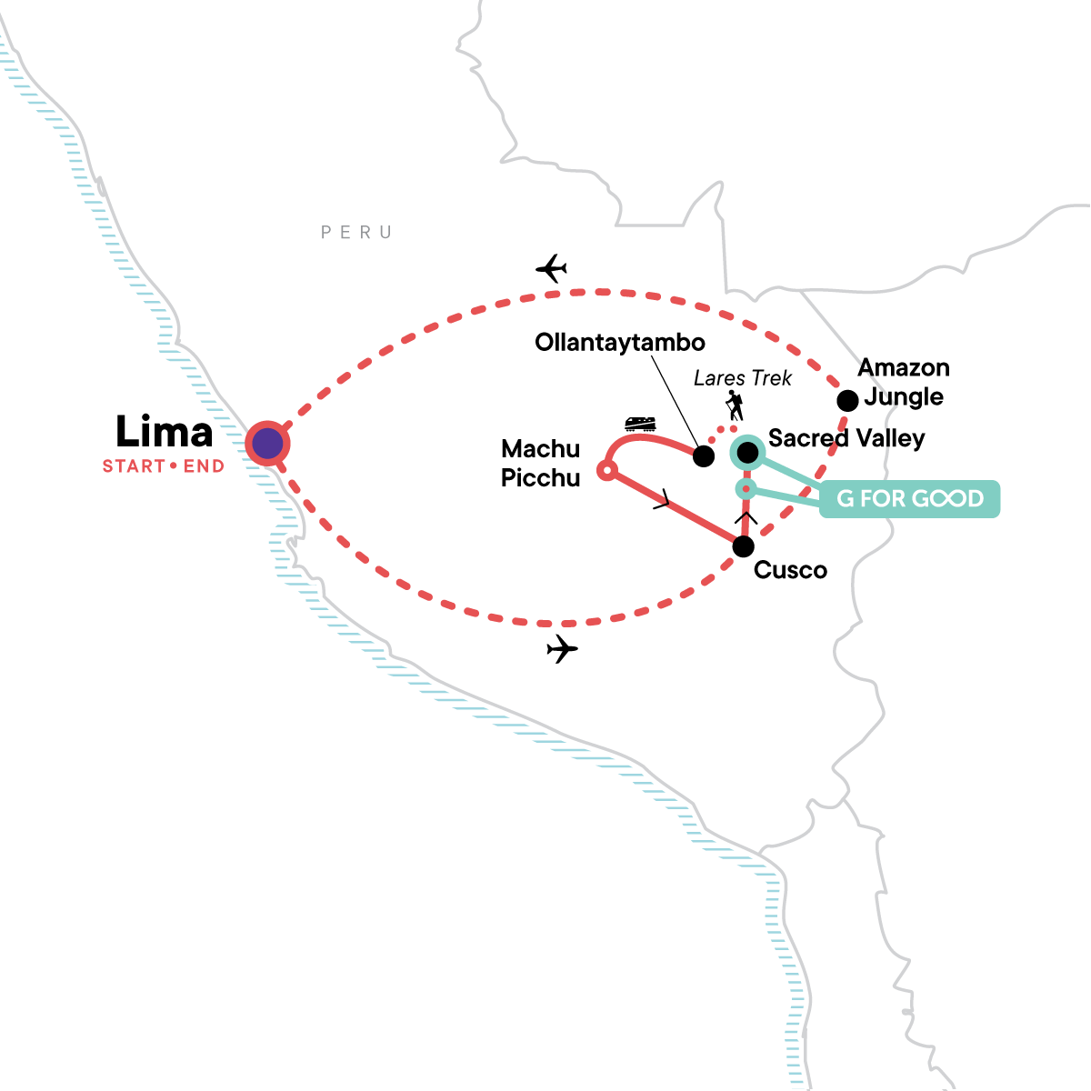 Map of Amazon to the Andes