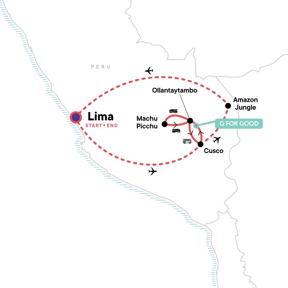 Map of TailorMade Peru: Andes & Beyond
