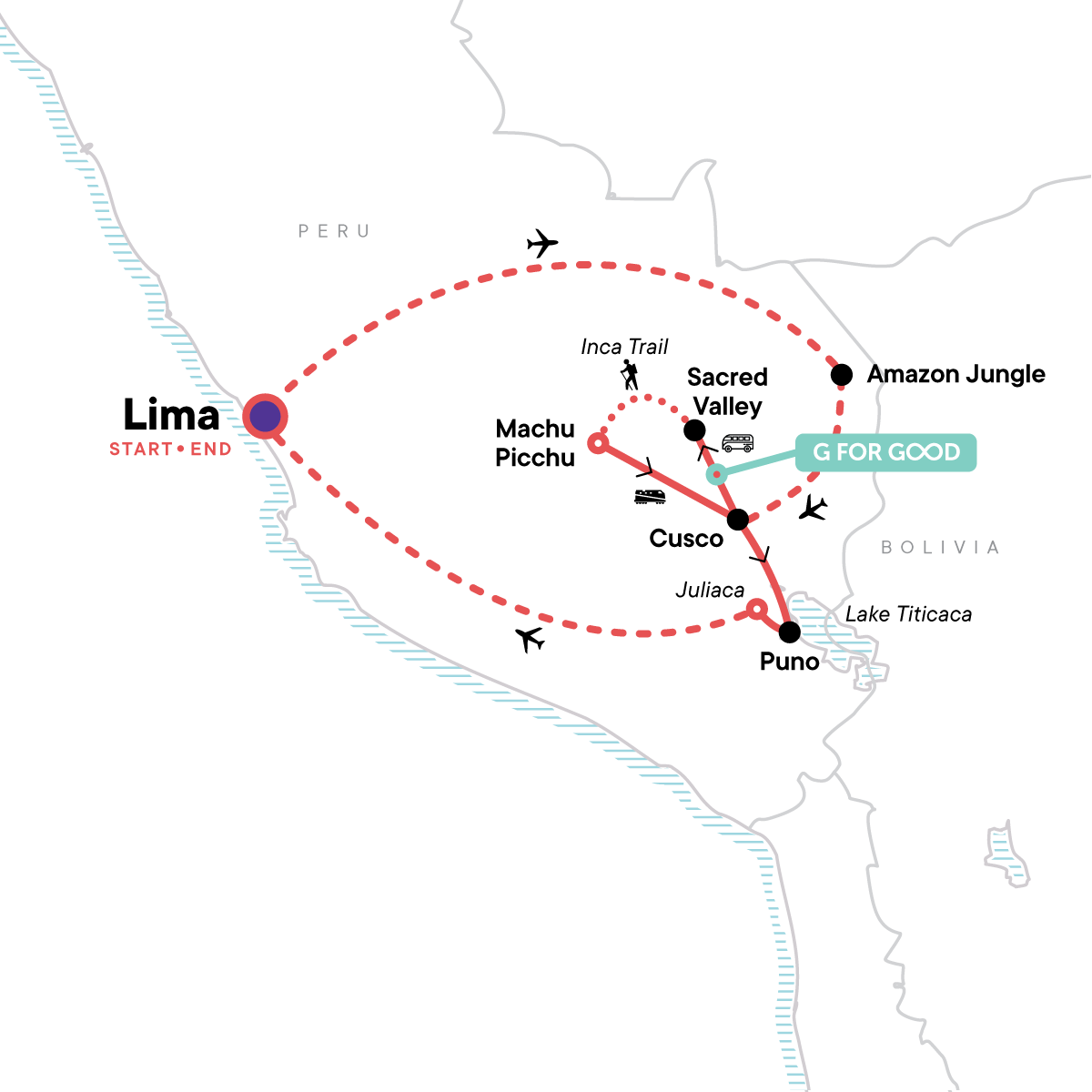 Map of Essential Peru Upgraded Adventure