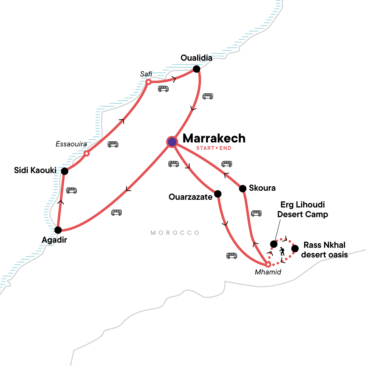 Tour Southern Morocco The Sahara, The Coast & Marrakech G