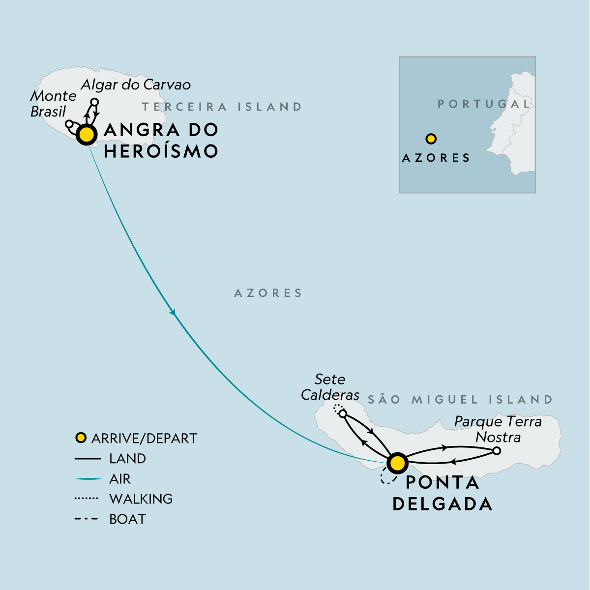 Signature: The Azores' Terceira & São Miguel Itinerary Map