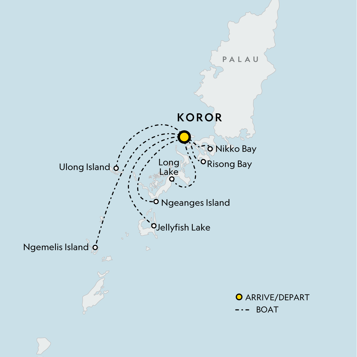 Map of Signature: Palau's Rock Islands & Underwater Serengeti from G Adventures