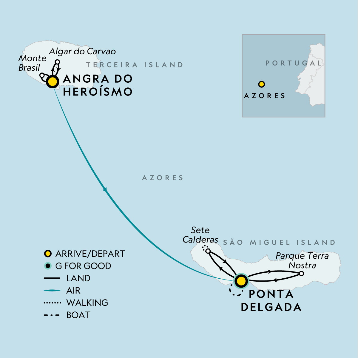 Signature: The Azores' Terceira & São Miguel Itinerary Map