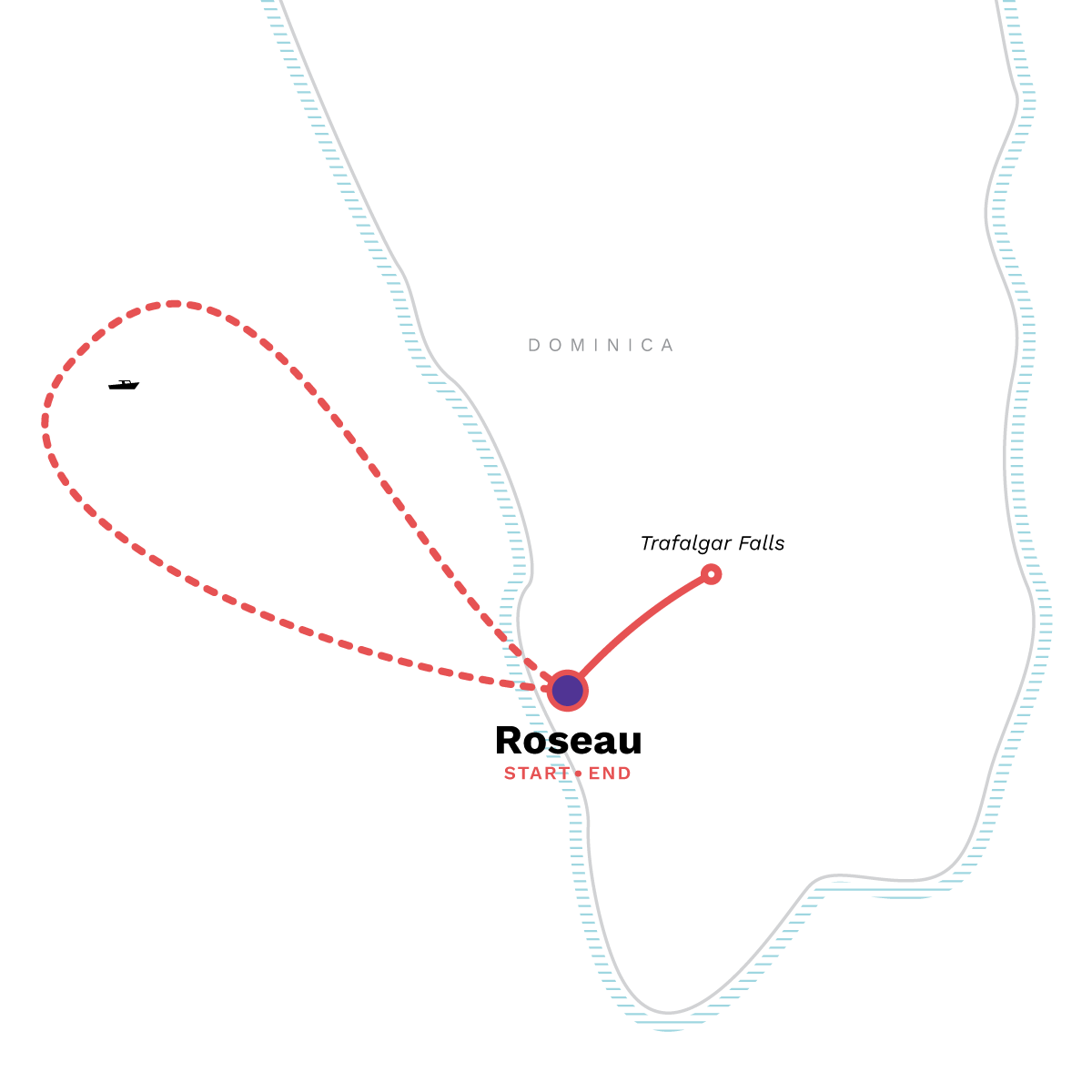 Dominica: Whales, Waterfalls & the Wild Caribbean Itinerary Map