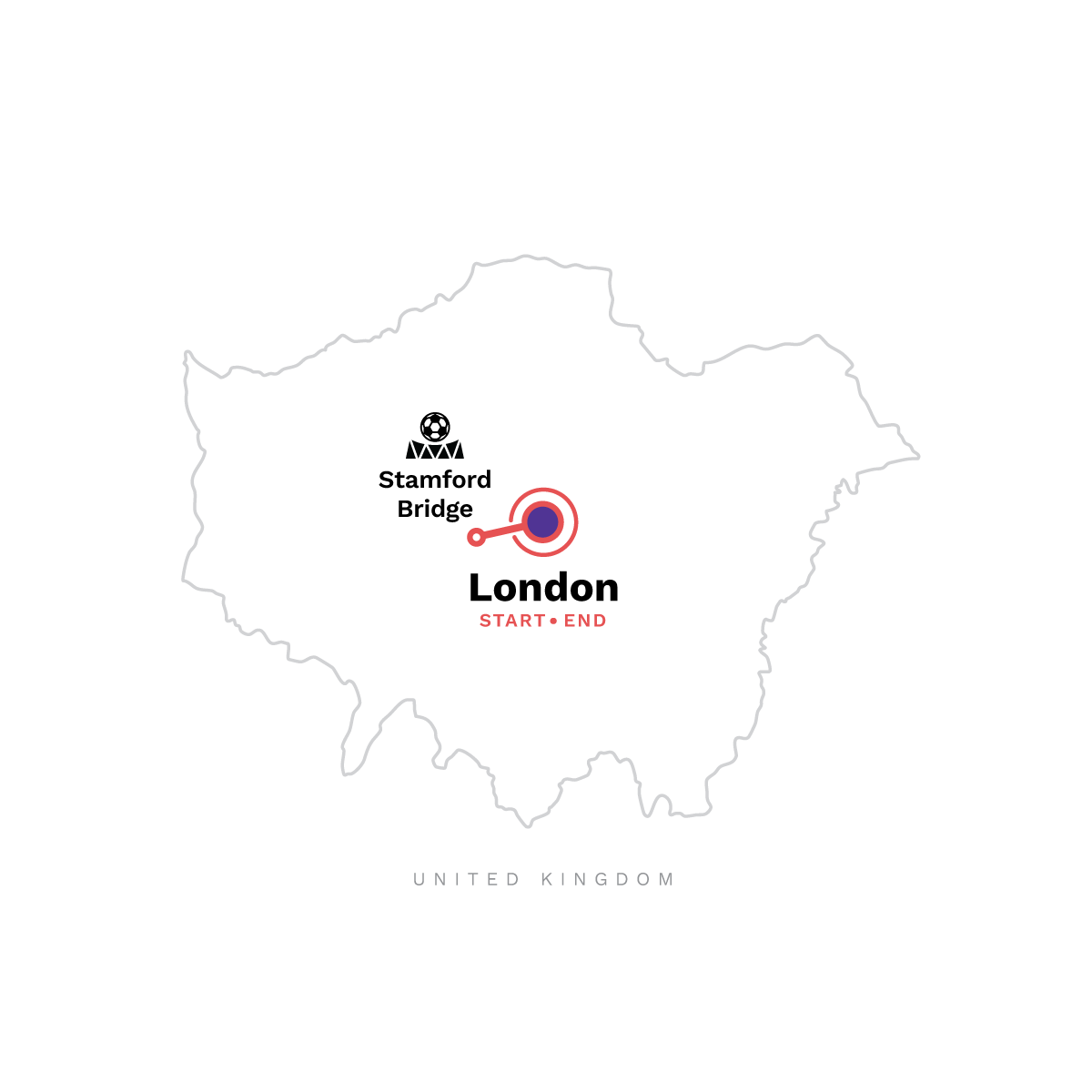 Map of Chelsea FC: West London, Pitch to City