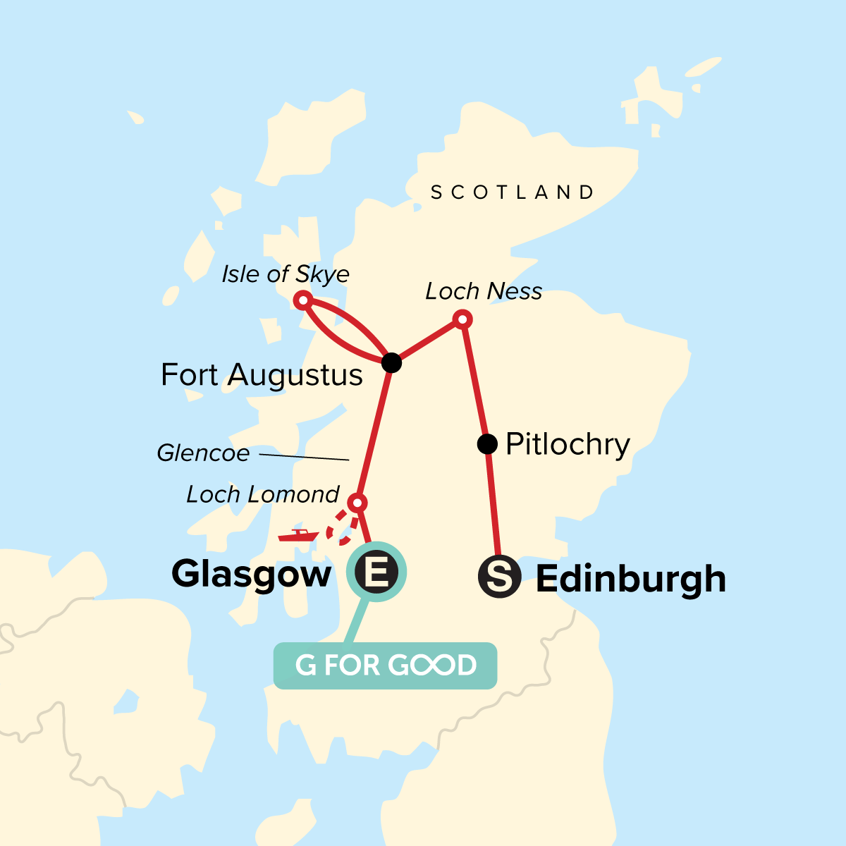 Map of Journeys: Discover Scotland from G Adventures
