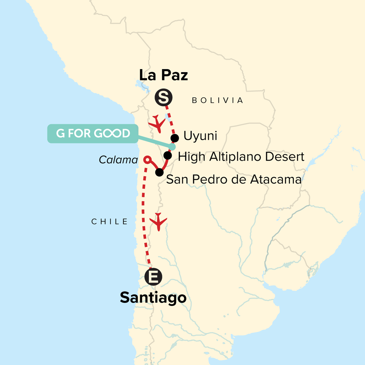 Map of Journeys: Discover Bolivia & Chile