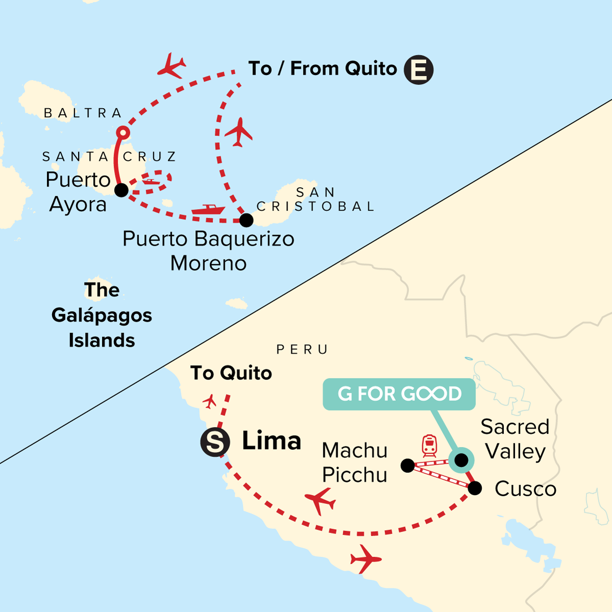 Map of Journeys: Peru & the Galápagos Islands