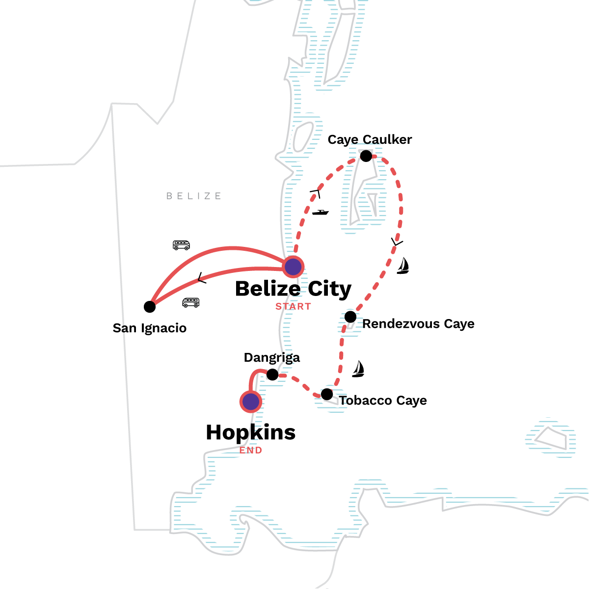 Map of Belize Uncovered: Reefs, Ruins & Reggae