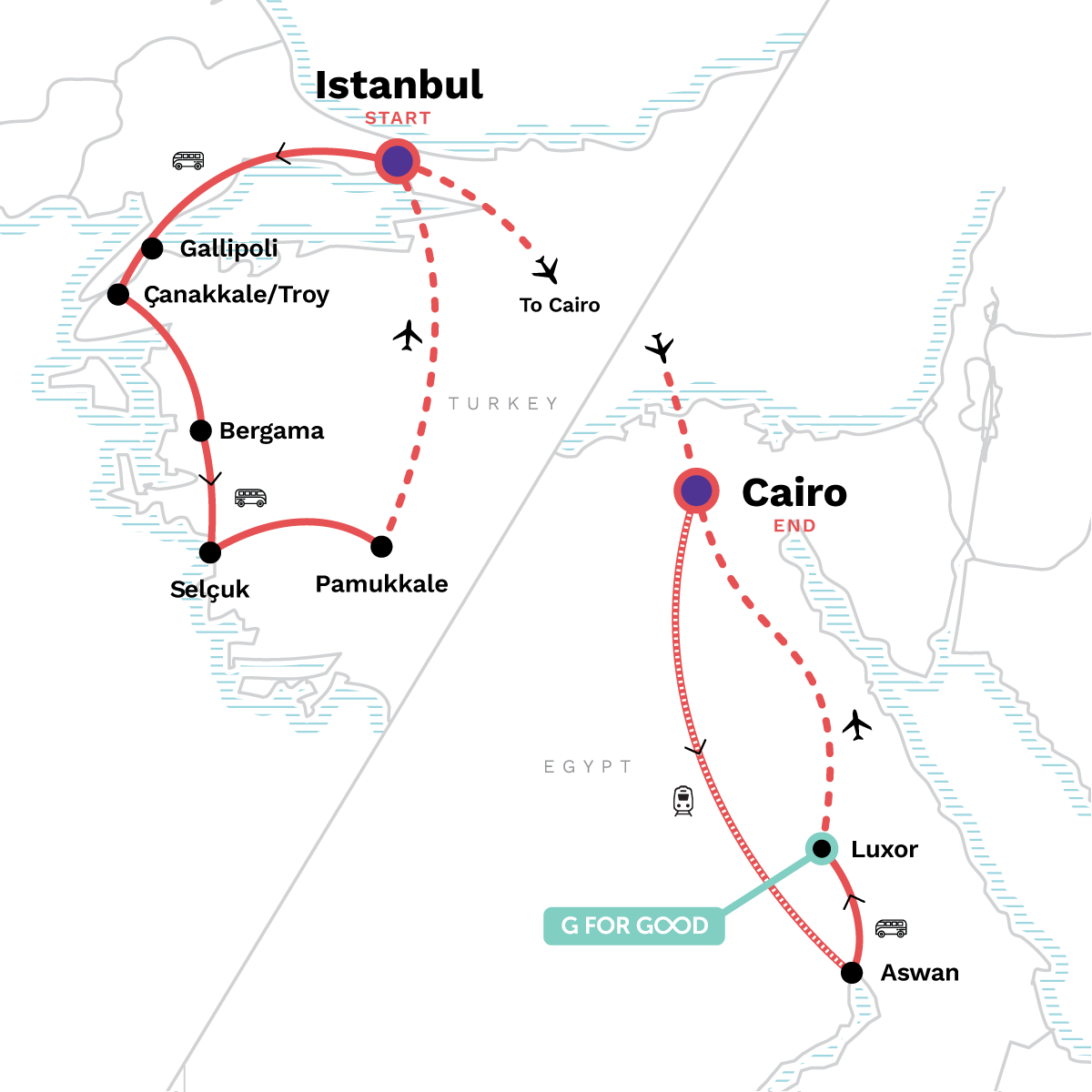Map of Wonders of the Ancient World: Turkey & Egypt