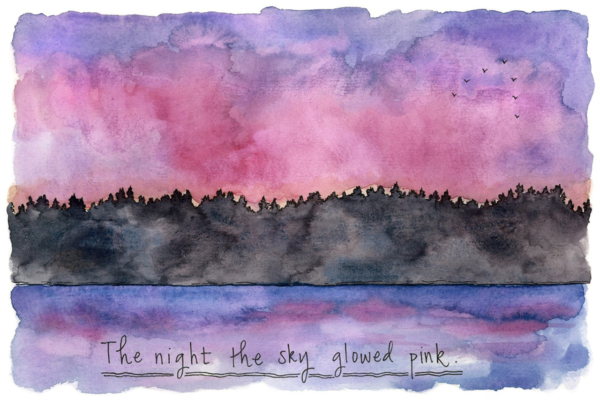 Pink skies and peaceful nights.