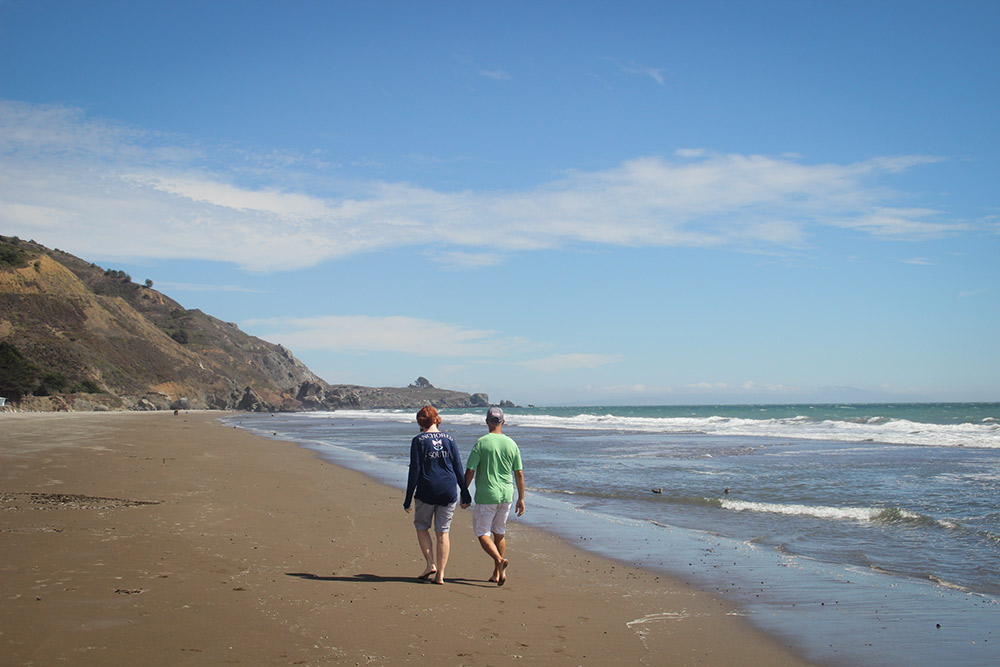 Soaking up the solitude and sunshine of Stinson Beach.