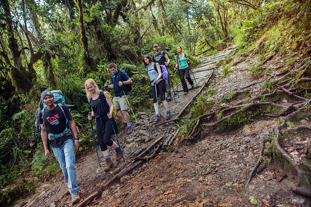 Be prepared for all kinds of weather on the trek by dressing in layers.