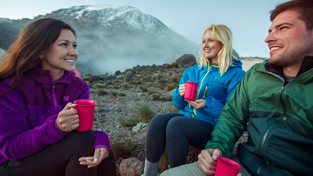 Morning coffee on Kilimanjaro.