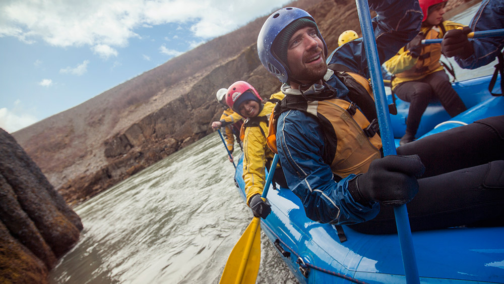 Kayaking on the Hvítá River.