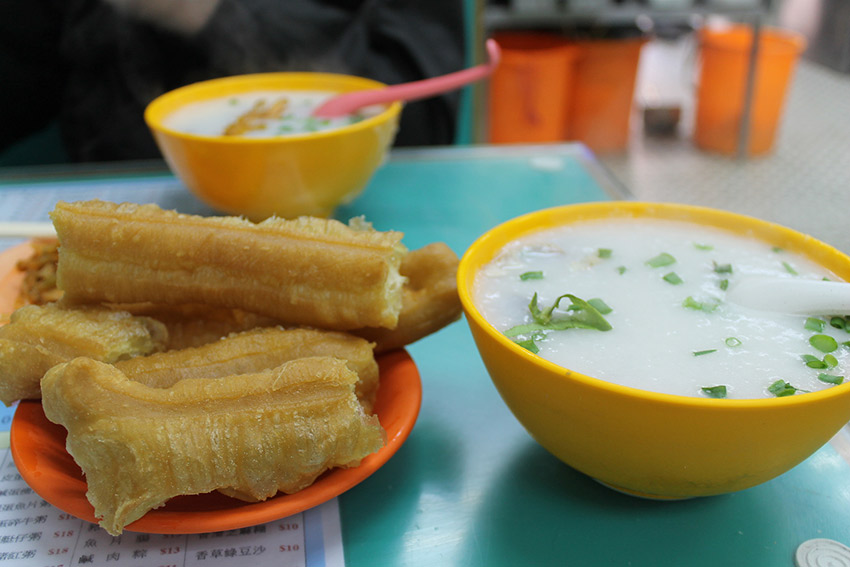 Hong Kong congee generally consists of such savoury flavours as fish or chicken. Photo courtesy Connie M.