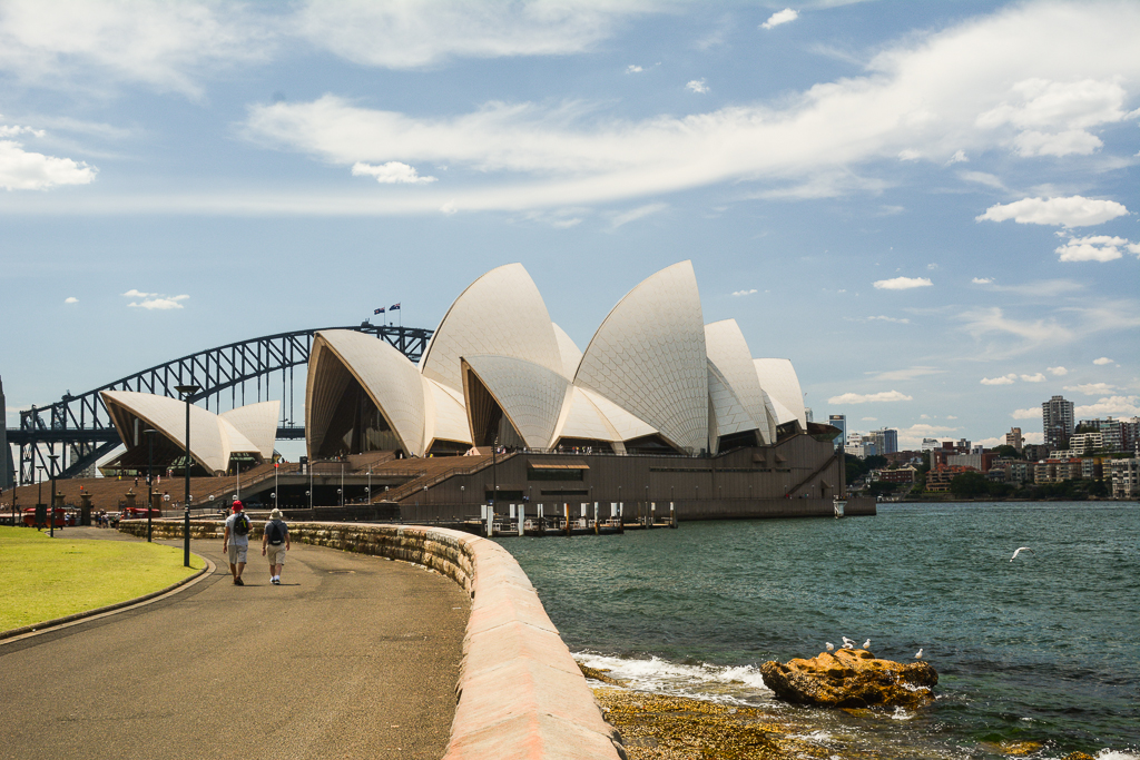 Walking through the Botanical Gardens to reach Sydney’s Opera House.