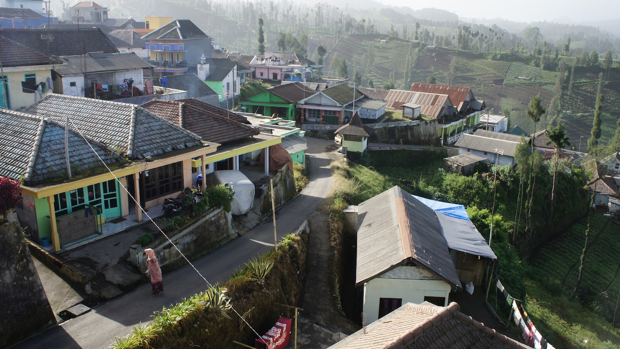 G Adventures travellers stay in a traditional home inside Bromo-Tengger-Semeru National Park.