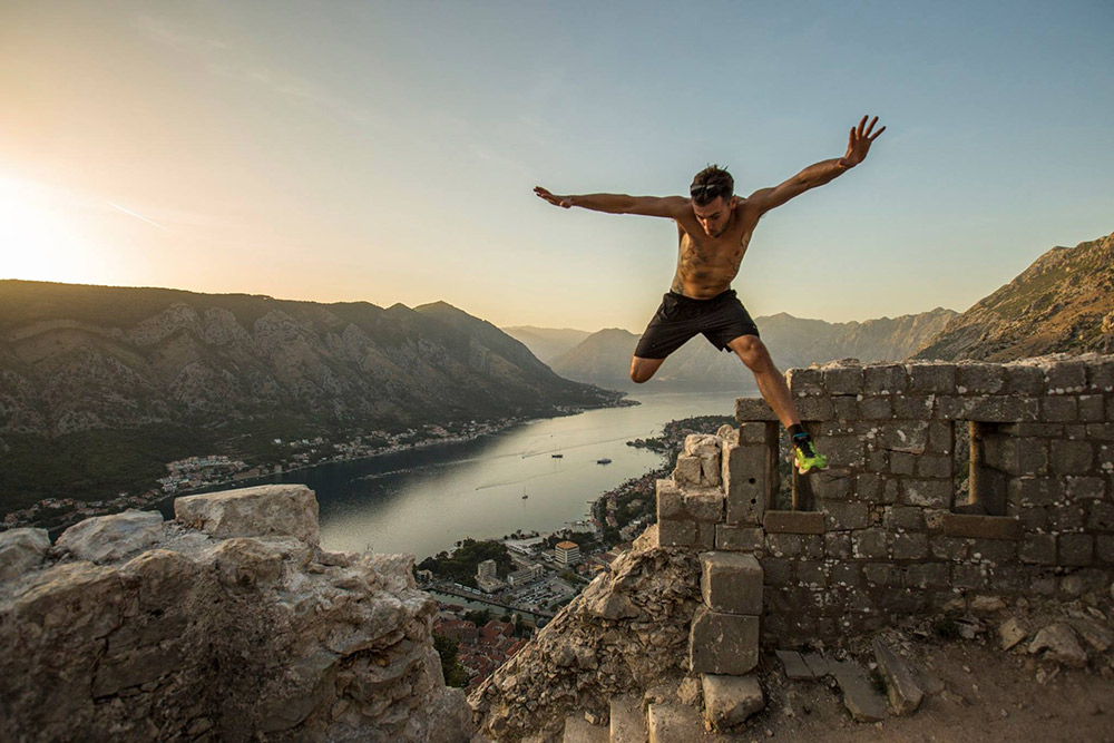 Jumping for joy at the Sveti Ivan Fortress.