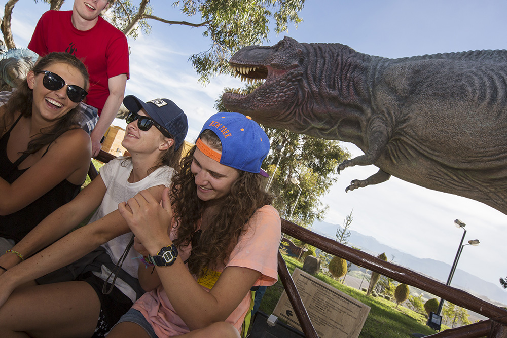 Visitors enjoy the theme park near Cal Orck’o in Bolivia.