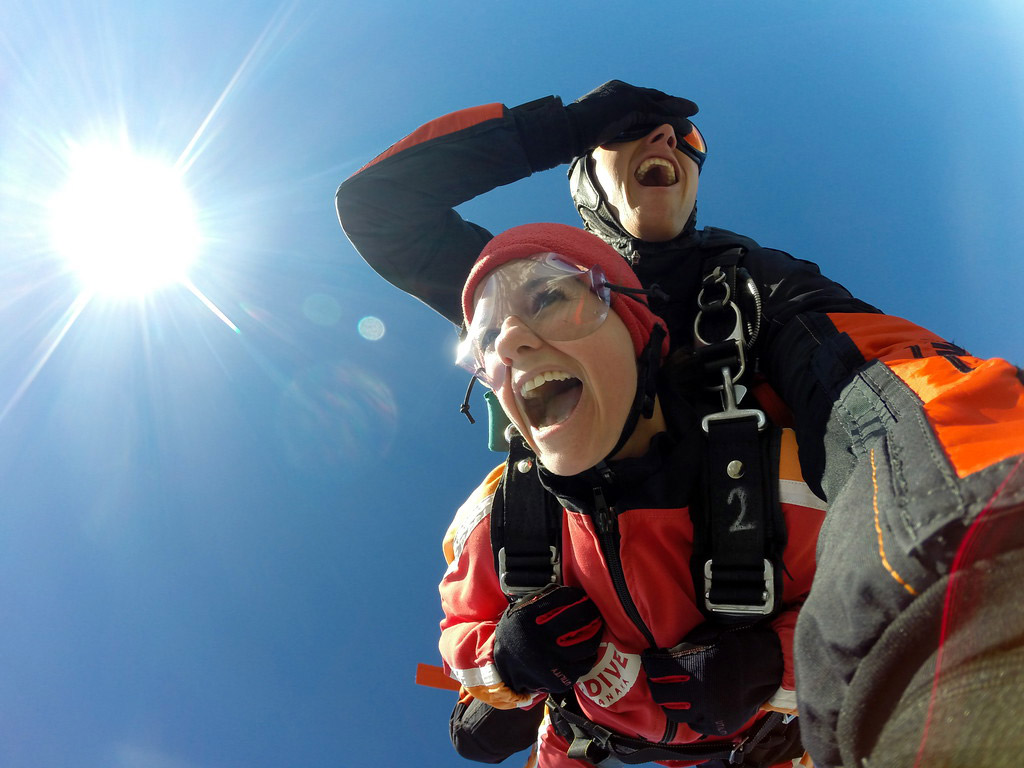 Taking the plunge in Wanaka.