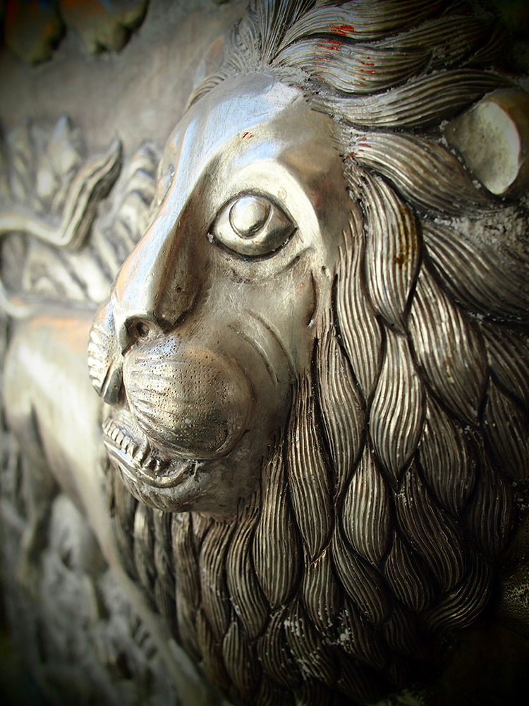 The ornate silver gates of the Karni Mata temple.