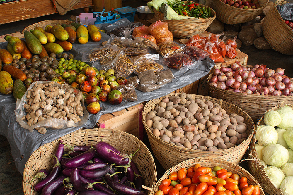 Dried goods sold at the Thimphu market. Photo courtesy Yoshihisa M.
