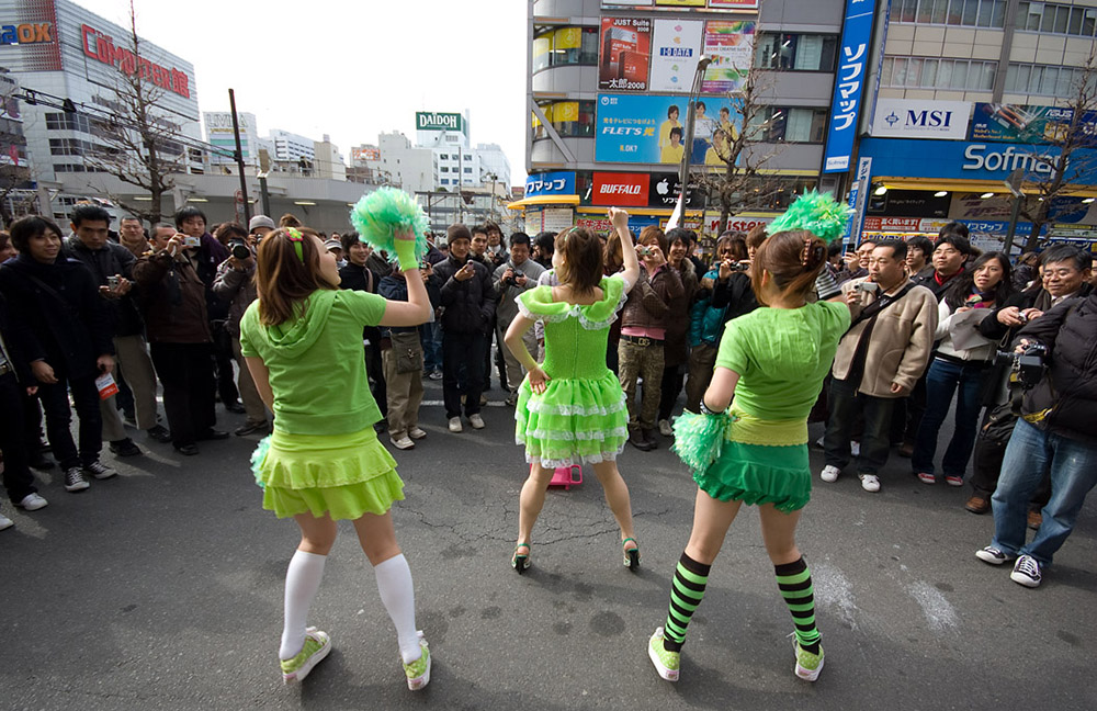 Performers in costume in Tokyo's Akihabara district. Photo courtesy of Jeff L.