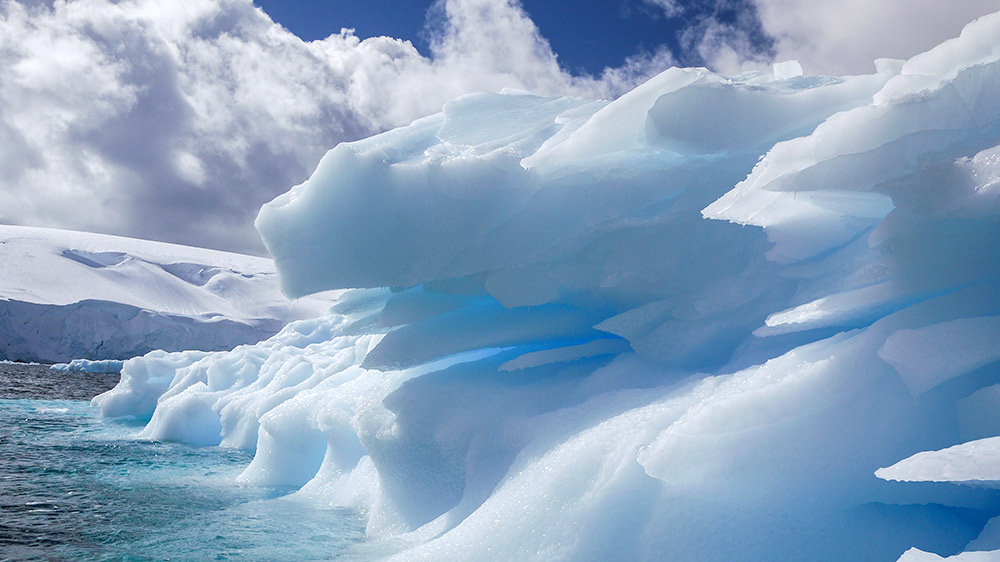 Ice and sky in Antarctica.