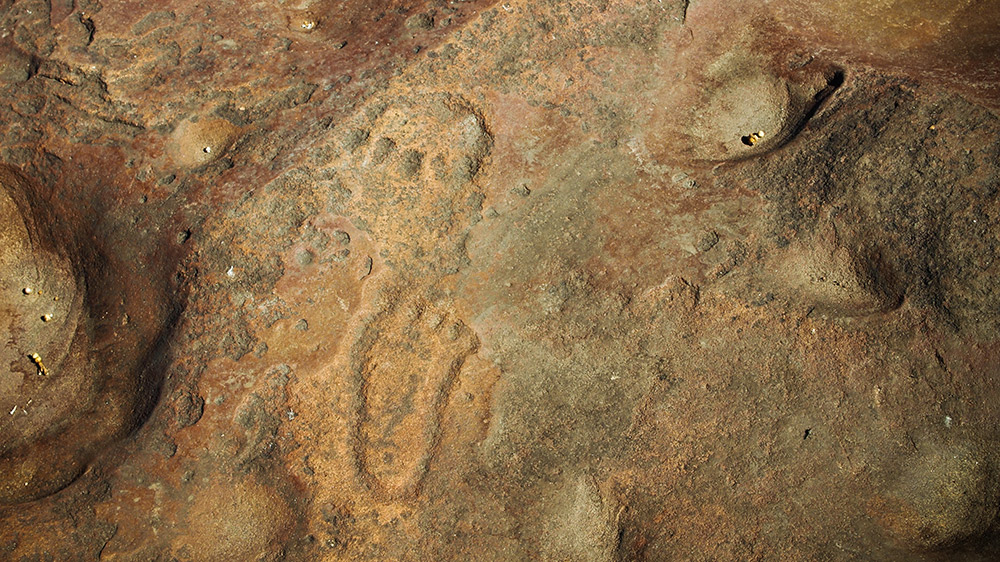 Footprints at Mastieng date back over 10,000 years. Photo courtesy Samantha M.