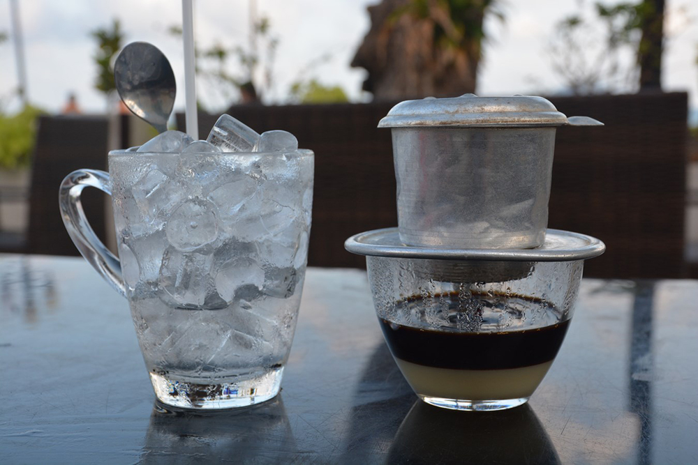 Ca phe sua da is traditionally prepared with sweetened, condensed milk. Photo courtesy of Paul A.