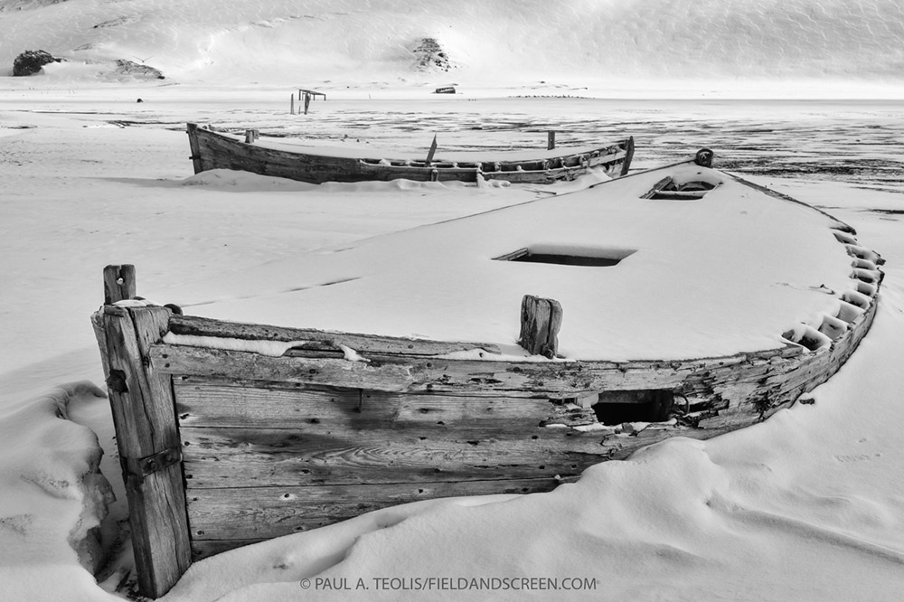 Water boats of Deception Island.